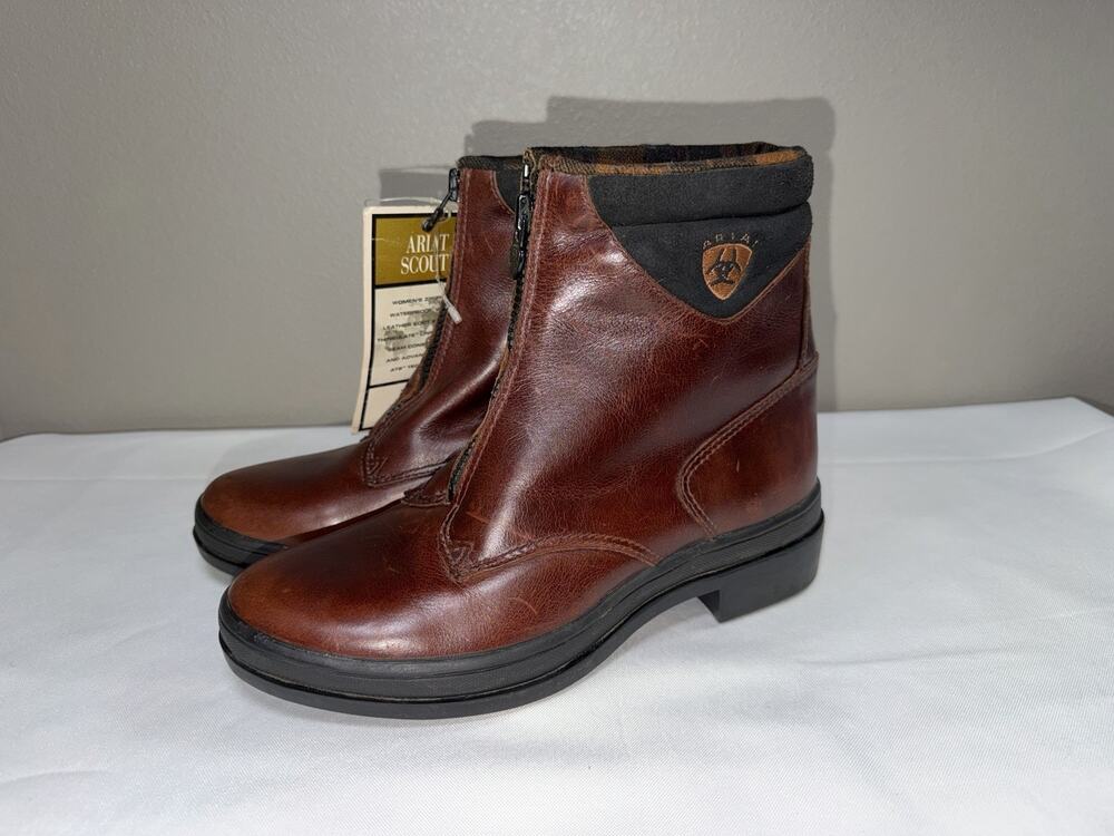 NWT Ariat Scout ATS Women’s Paddock Brown Zip Boots Sz 5.5 NOS Deadstock Rare